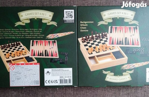 Fa Dobozban Családi Társasjáték A legkedveltebb játékokkal Sakk dáma