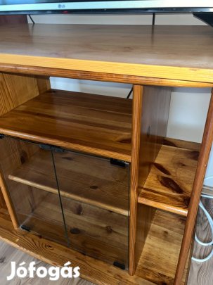 Fa TV állvány üvegajtóval eladó