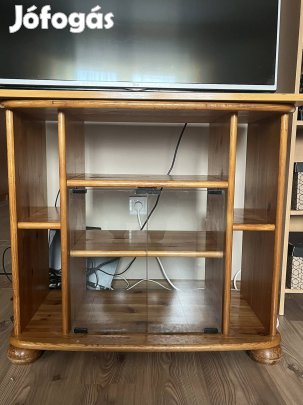 Fa TV állvány üvegajtóval eladó 