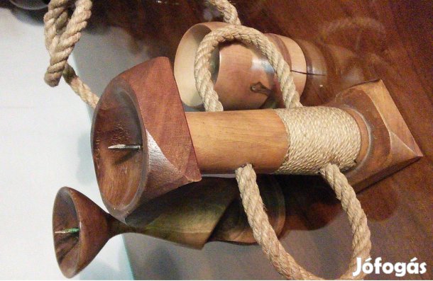 Fa - kötél gyertyatartó és üvegtartó Simonyi (gyertya üveg tartó)