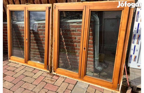 Fa ablak 2 db egyforma 118 x 129 cm szép állapotban!