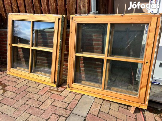 Fa ablak 4 db egyforma 123 x 123 cm szép állapotban!