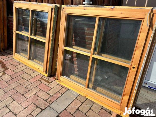 Fa ablak 4 db egyforma 123 x 123 cm szép állapotban!