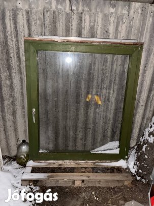 Fa ablak kerettel 120x140 cm bukó-nyíló,tokkal, dupla üveges