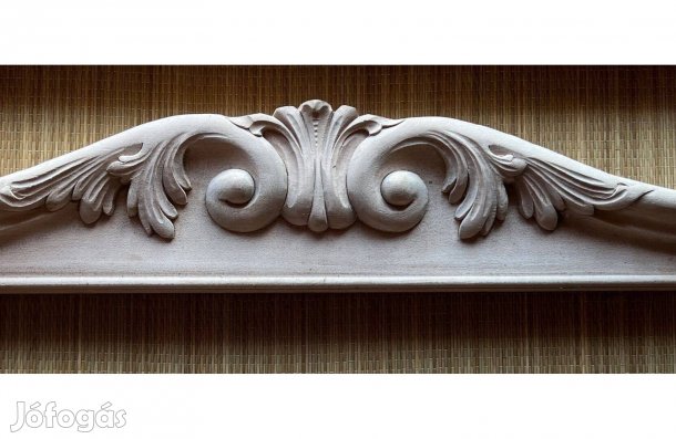 Fa ágyvég, faragott, ajtó, szekrény (1.) 118 cm natúr