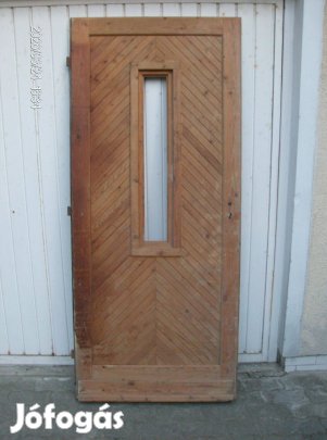 Fa ajtó, tok nélkül, 90X204 cm, garázsban állt éveket, nincs vetemedv