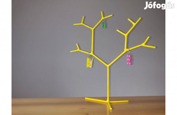 Fa alakú ékszertartó kb 35 x 30 cm-es sárga fülbevaló nyaklánc