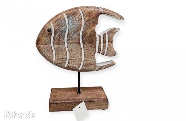 Fa díszhal természetes mintával kisméretű álló dekoráció