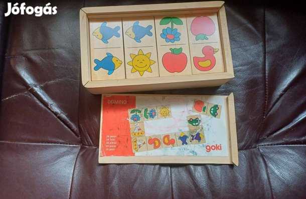 Fa dominókészlet 28 darabos eladó