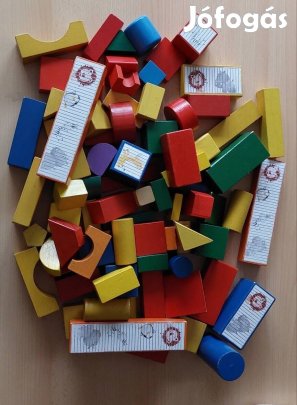 Fa építőkockák állatkert 80db-os