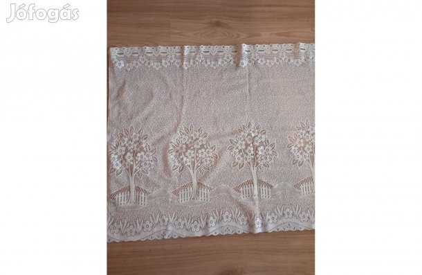 Fa és kerítés mintás vitrázs függöny 185 x 65 cm - Új