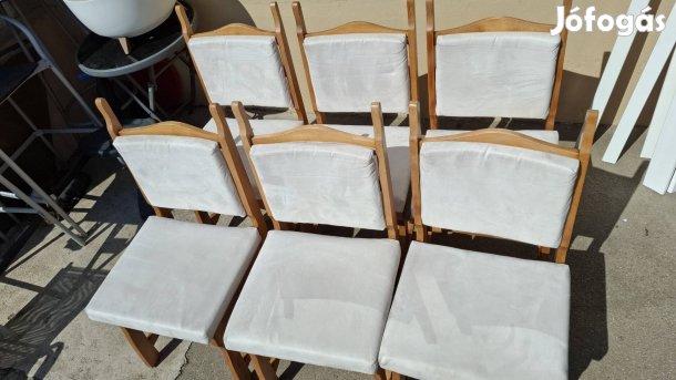 Fa étkező szék szövet kárpittal, 6db. 