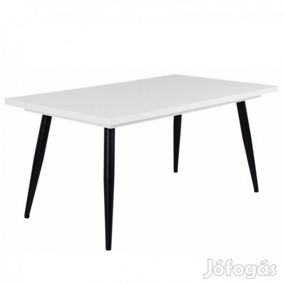 Fa étkezőasztal fekete lábbal Rusztik fehér T28814-2-6985