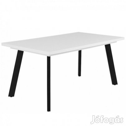 Fa étkezőasztal fekete lábbal Rusztik fehér T28825-2-7047