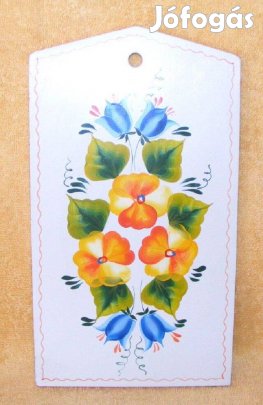 Fa festett virágos falidísz