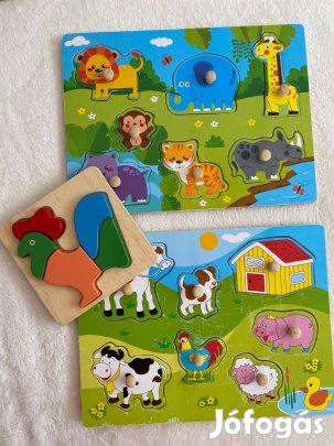 Fa formaválasztó kirakó kicsiknek 3 db