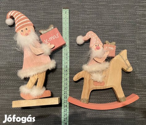 Fa hintaló rózsaszín unikornis 2 db egyben antik hatású