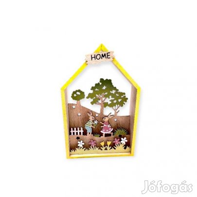 Fa húsvéti házikó asztaldísz 14x4x22 cm