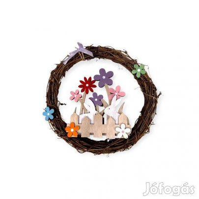 Fa húsvéti nyuszi kopogtató 24 cm