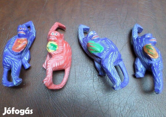 Fa játék faragott fa majom Új