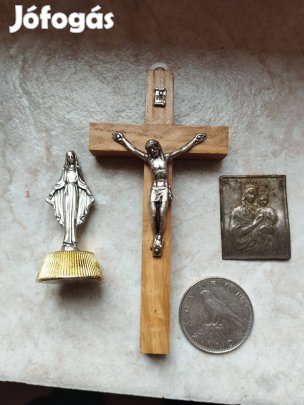 Fa kereszt,bibliai kegytárgy ,Mária miniatűr
