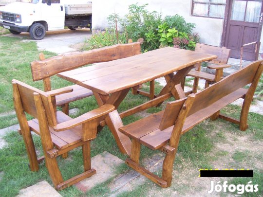 Fa kerti garnitúra ötrészes egyenesen a gyártótól