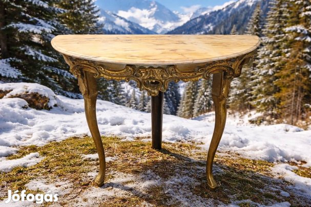 Fa konsolasztal márványlappal
