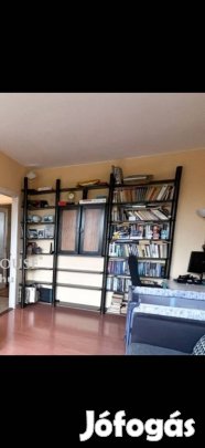 Fa könyvespolc kis szekrénnyel