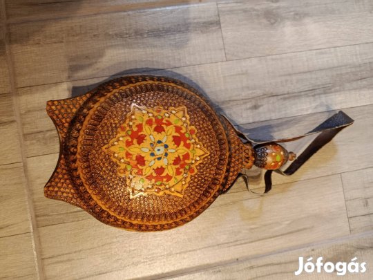 Fa kulacs kézzel faragott régi kulacs szép jó állapotú 