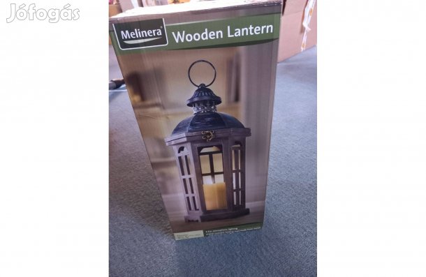 Fa lámpás 6 oldalú barna 45 x 22 cm - Új