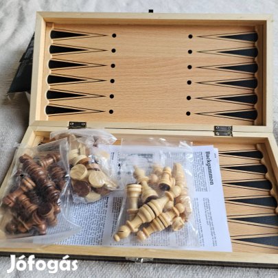 Fa mágneses sakk készlet új 40x40 cm méret