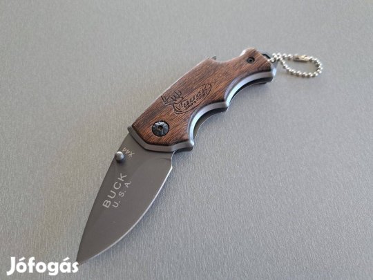 Fa markolatos kulcstartós Buck bicska, kés, zsebkés