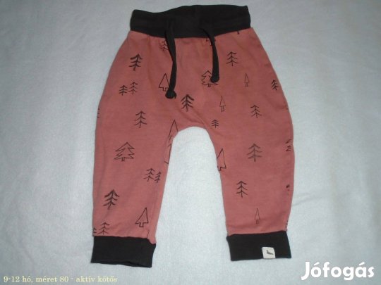 Fa mintás és aktív kötős jogger nadrág 9-12 hó (méret 80)
