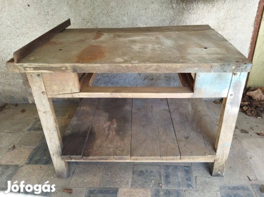 Fa műhelyasztal satupad munkaasztal