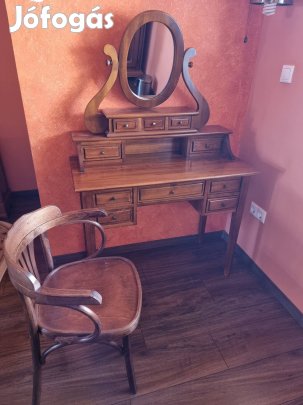 Fa pipereasztal + thonet szék