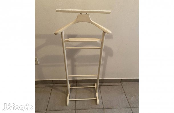 Fa szobainas, ruhatartó állvány, fehér