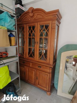 Fa vitrin szekrény 