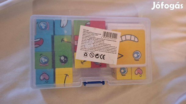 Face Change Cube Fa arckifejezés kirakó játék (16 kocka + 62 kártya)