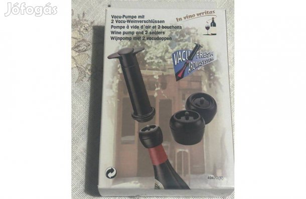 Fackelmann Borvákumszivattyú készlet 2 db dugóval Új
