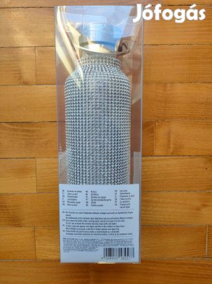 Fackelmann ezüst strasszkövekkel borított fém kulacs termosz 500 ml új