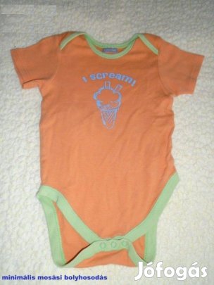 Fagyi mintás és narancssárga rövid ujjú body 12-18 hó (méret 86)