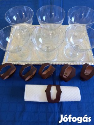 Fagyis kehely + 6 db szalvétagyűrű eladó