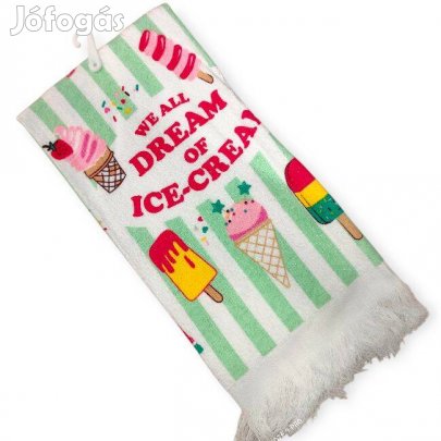 Fagylalt mintás fehér konyharuha pamut nyári textil