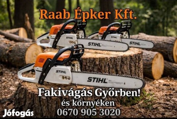 Fakivágás,  zöldhulladék szálliásával Győr és környékén. 