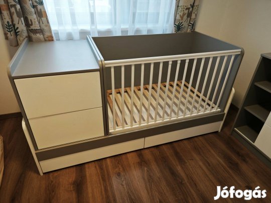 Faktum Alda selyemszürke gyerekbútor (kombiágy, komód, szekrény)