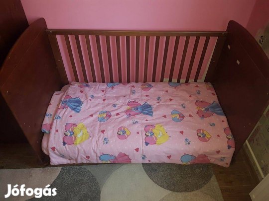 Faktum fenyő rácsos babaágy gyerek kiságy átalakítható lapraszerelhető