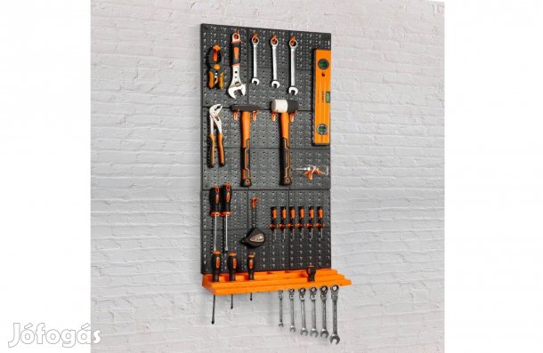 Fali Rendszerező polc / 3 db tábla 1 db szerszámtartó 42 db rögzítő