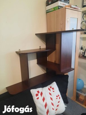 Fali sarokpolc, egyedi, barna