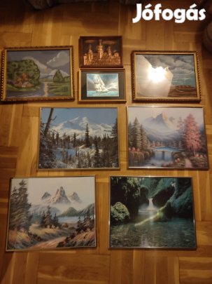 Fali táj kép fonal és sima festmény Új allapot