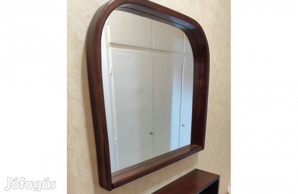Fali tükör hajlított fa kerettel 67 X 62 cm